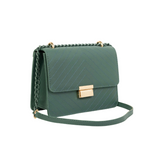 Stylish Teal Chevron Stitch Handbag for Women