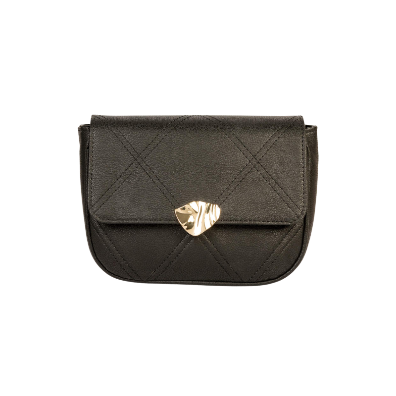 Elegant Black Quilted Stitch Shoulder Handbag for Women