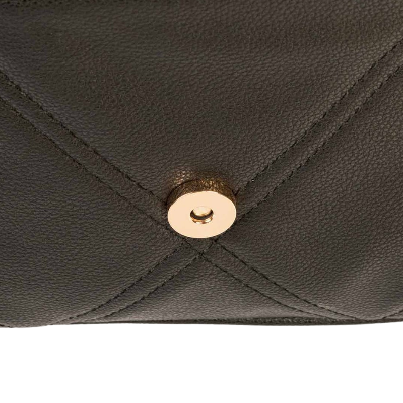 Elegant Black Quilted Stitch Shoulder Handbag for Women