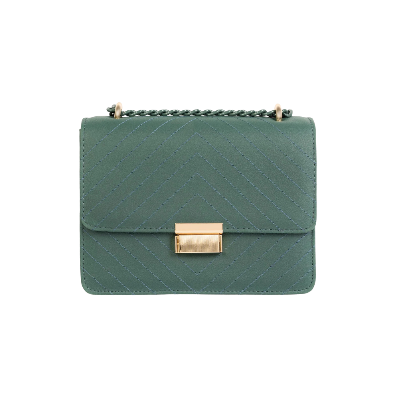 Stylish Teal Chevron Stitch Handbag for Women
